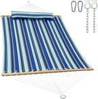 2 Person 12FT Hammocks for Outside, Double Quilted Fabric Outdoor Hammock by GafeteOutdoorLiving