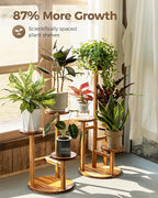 Bamworld 3 Tier Plant Stand Indoor, Corner Wood Plant Shelf - Image 5