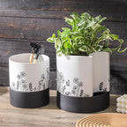 Nihow Self Watering Plant Pot: 8 Inch Ceramic Planter - Image 5