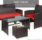 Best Choice Products Set of 2 Wicker Ottomans, Additional Seating, Side Table - Image 8