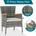 Shintenchi 5 Piece Patio Dining Set, Wicker Patio Conversation Set - Image 5