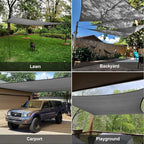 SUNLAX Sun Shade Sail 10' x 20' Dark Grey Rectangle Canopy Sail Shade Cover UV - Image 8