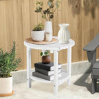 LZRS Round Adirondack Side Table Double End Table, Outdoor Side Tables - Image 7