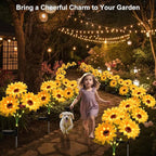 echosari 4 Pack Solar Lights Outdoor Waterproof, Sunflower Solar Stake Lights - Image 2