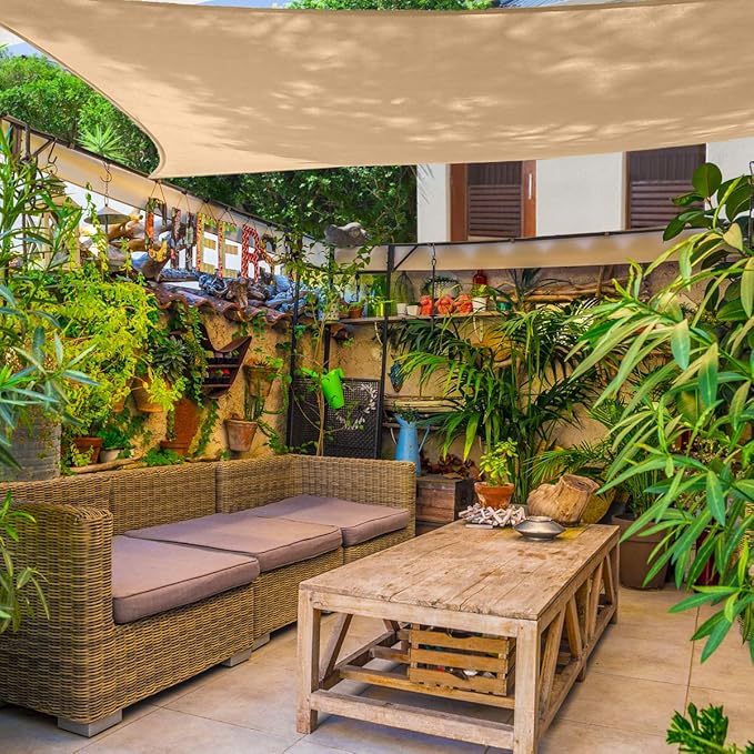 AsterOutdoor Sun Shade Sail Rectangle 8' x 12' UV Block Canopy - Image 9