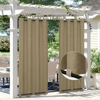Easy-Going Linen Look Outdoor Curtains Waterproof Windproof Porch Curtains by Easy-Going