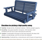 HDPE Porch Swing with 18/8 Stainless Steel Bolts, Ergonomic Design, Ultra - Image 3