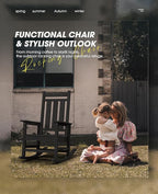 KINGYES Oversized Outdoor Rocking Chair Set of 2, All-Weather Patio Rocking - Image 6