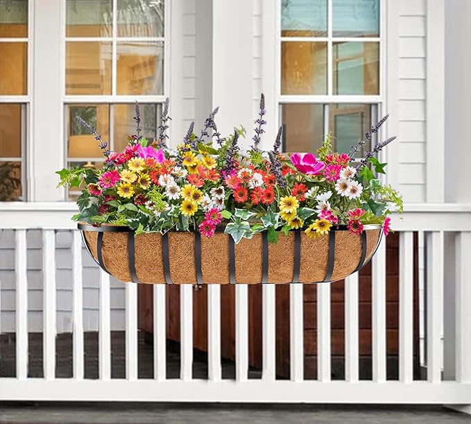 Y&M 30" Iron Window Deck Railing Planter Box 4Pcs - Image 7