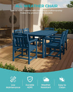 Outdoor Rectangle Dining Table, Heavy-Duty HDPE Table - Image 4
