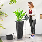 Outsunny 32 Inch Tall Planters for Outdoor Plants, Stackable Tapered Planters - Image 3