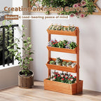 FILWH Wooden Raised Garden Bed Vertical Planter Box, Freestanding Plant Stand - Image 5