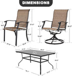 NUU GARDEN 7 Pieces Outdoor Dining Sets, Textilene Swivel Patio Table and - Image 2