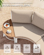 Outdoor Patio Furniture Set, 7 Piece Aluminum Curved Outdoor Sectional Sofas - Image 4