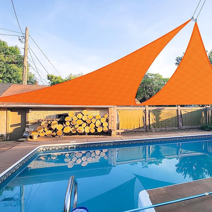 E&K Sunrise 21' x 21' x 21' Sun Shade Sail Triangle Canopy Shade Cover UV Block by EKSUNRISEINC