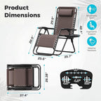 Homall Zero Gravity Chair Patio Folding Lawn Outdoor Lounge Gravity Camp - Image 3