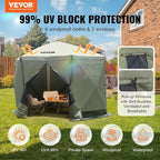 VEVOR Pop Up Gazebo Screen Tent 6 Sided Canopy Sun Shelter - Image 2