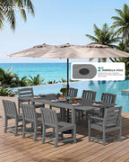 SERWALL 7-Piece Outdoor Dining Set, All Weather HDPE Outdoor Furniture Set - Image 3