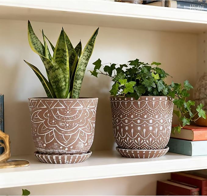 Gepege Ceramic Planter, 6 Inch Plant Pot - Image 8