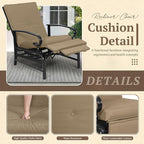 Oakcloud Adjustable Outdoor Lounge Chair Metal Patio Relaxing Recliner Chair - Image 4