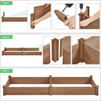 Yaheetech 8x2ft Wooden Horticulture Raised Garden Bed Divisible Elevated - Image 5