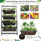Giantex 4.1FT Vertical Raised Garden Bed, 4-Tier Elevated Planter Box w/4 - Image 5