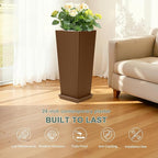 Set of 2 Large Planters for Outdoor Plants 24" Tall Tapered Modern Flower Pots - Image 3