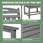 HDPE Outdoor Patio Dining Set - Image 6