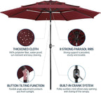 Yaheetech 3 Tier Patio Umbrella 10ft Vented Outdoor Large Market Table Umbrella - Image 4