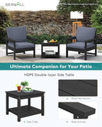 SERWALL HDPE Patio Sofa Set, 3-piece Sectional Outdoor Furniture Set, All - Image 6