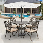 VINGLI 5-Piece Outdoor Patio Dining Set, Cast Aluminum All-Weather Outdoor - Image 2