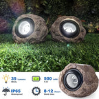 2 Pack Solar Rock Lights, Outdoor Decorative Garden Spotlights - Image 2