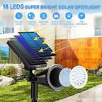 KEV 800 Lumens Solar Spot Lights Outdoor, 18 LEDs Solar Flood Lights - Image 2