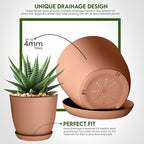 Utopia Home - Plastic Terracotta Pots - 7/6.6/6/5.3/4.8 Inches Flower Pots - Image 4