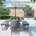 Pamapic 5 PCS Outdoor Dining Set, Spacious HDPE Outdoor Table and Chairs - Image 2