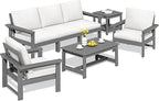 SERWALL HDPE Patio Furniture Set, 7-piece Outdoor Sectional Sofa Set, All by SERWALL