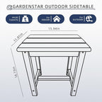 Adirondack Square Side Table, one-Tier Outdoor end Table, Patio Side Table - Image 3