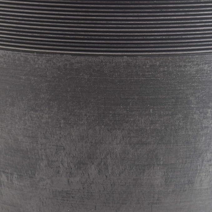 PSW Pot Collection 12-inch Plastic/Stone/Wood Composite Large Ribbed Planter – - Image 5