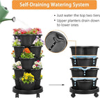 VECELO 5 Tier Vertical Garden Planter, Self Watering Stackable Planters - Image 3