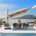 PURPLE LEAF 9 Feet Patio Umbrella Outdoor Cantilever Square Umbrella Aluminum by PURPLELEAF
