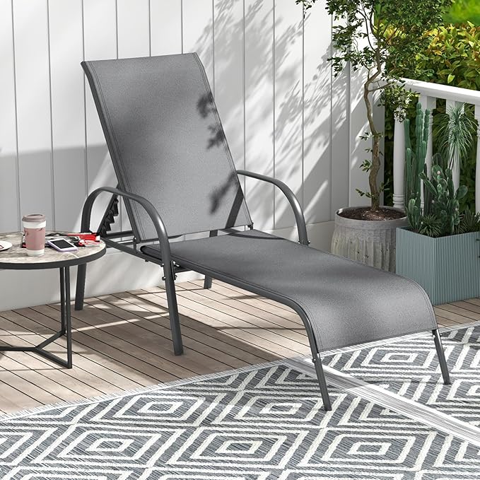 Giantex Patio Lounge Chair, Outdoor Chaise Lounge - Image 2