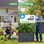 Quictent Galvanized Raised Garden Bed Kit, Strengthened by Crossbar, Dark Gray - Image 3