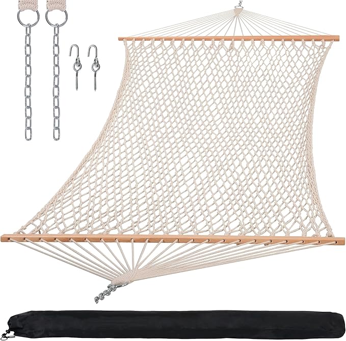 SUNCREAT Hammocks Traditional Rope Double Hammock by SUNCREAT