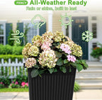 FENCY Set of 2 Tall Planters for Outdoor Plants, 24 Inch Large Tapered Pots - Image 4