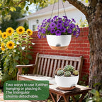 13-inch Oversized Hanging Planter Set of Two, Planters - Image 2