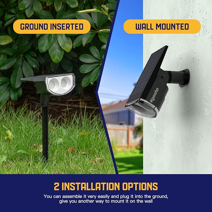 Kyosho Solar Spot Lights Outdoor, IP67 Waterproof Solar Lights - Image 3