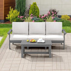 SERWALL HDPE Patio Sofa Set, 4-piece Sectional Outdoor Furniture Set, All - Image 8