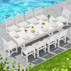 SERWALL Outdoor Dining Table, All Weather HDPE Outdoor Furniture - Image 9