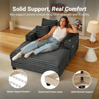 64" Chaise Lounge Chair Indoor, Oversized Sleeper Chair - Image 5