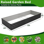2PCS 6x3x1ft Galvanized Raised Garden Bed Kit, Metal Planter Box - Image 2